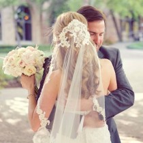 wedding photo - White Wedding Veil, Ivory Custom Bridal Veil, Headband, Boho Veil, Chapel Veils, Cathedral Veils, Ready to ship, Veils