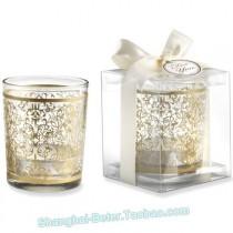 wedding photo -  Beter Gifts®Recipient Gifts - Quinceanera Decoration LZ045 Gold Damask Glass candle Holder
