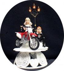 wedding photo - SEXY HONDA Dirt Bike racing, off road, track Motorcycle  Wedding Cake topper suzuki