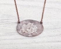 wedding photo - Wooden Tree necklace, brown