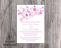 wedding photo -  DIY Wedding Invitation Template Editable Word File Instant Download Floral Invitation Bird Invitation Printable Purple Invitations