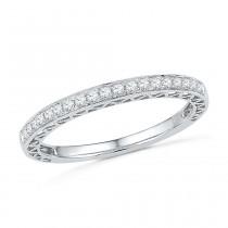 wedding photo - Womens Diamond Wedding Band / White Gold or Sterling Silver Eternity Band