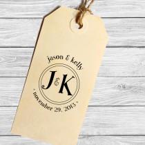 wedding photo - Save the date custom wedding stamp with your initials or monogram--132TS