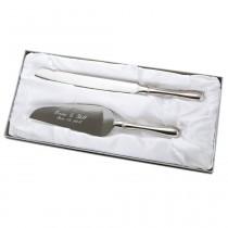 wedding photo - Wedding Cake Server and Knife Set With Westwood Style Handles Silver Plated Traditional Cake Server and Knife