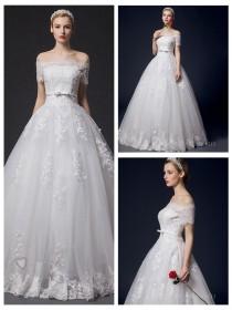 wedding photo -  Off-the-shoulder Lace Appliques Bridal Ball Gown