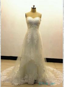 wedding photo -  H1554 Romance soft tulle empire lace a line wedding dress