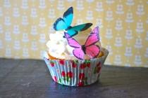 wedding photo - Wedding Cake Topper EDIBLE Butterflies - Hot Pink and Turquoise Edible Butterfly - Cake & Cupcake Toppers