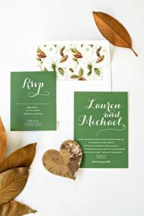 wedding photo - Fall Wedding Invitations   Printable Botanical Envelope Liner