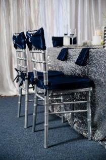 wedding photo - Glamorous Navy, Silver, And White Winter Wedding Inspiration - The Celebration Society