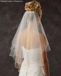 wedding photo - Two Layer Elbow Length Veil With Rhinestones