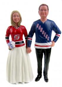 wedding photo - Custom Made Hockey Jersey Wedding Cake Topper