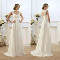 wedding photo - Wedding Collection For Bride  Vintage Modest Wedding Gowns Capped Sleeves Empire Waist Plus Size Pregant Wedding Dresses Beach Chiffon Country Style Bridal Gown Maternity Wedding Dress Buy Online From Luckymay, $82.73