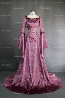 wedding photo - Purple Fantasy Velvet Medieval Gown