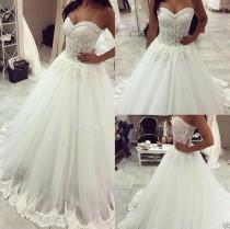 wedding photo - Vintage White/ivory Wedding dress Bridal Gown custom Plus size 6-8-10-12-14-16+