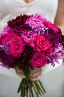 wedding photo -  Purple Peonies Bouquet 