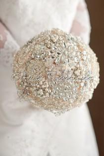 wedding photo - Pearl Brooch Bouquet. Crystal Wedding Brooch Bouquet. “Glamour Romance " Heirloom Bridal Broach Bouquet. Silver Brooch Bouquet, Ruby Blooms