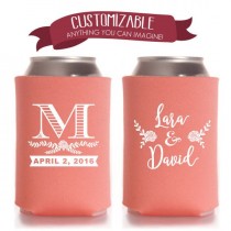 wedding photo - Personalized Monogrammed Can Cooler, Monogram Wedding Favors, Initials Party Gifts Anniversary Party Gifts Custom Beverage Can Cooler 1D113