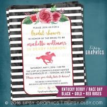 wedding photo - Kentucky Derby Race Day Party Invitation. Bridal Shower. bachelorette. Hens Day. Stripes Roses. Boho. Printable DiY Invite by Tipsy Graphics