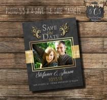 wedding photo -  Chalkboard Photo Save the Date magnets,Rustic Save the Date personalized,Rustic Save the Dates magnets,Photo Save The date Magnets,