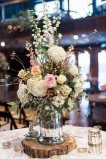 wedding photo - Rustic Wildflowers In Mason Jar Wedding Centerpiece