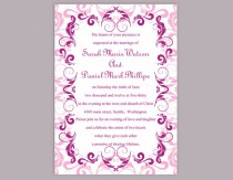 wedding photo -  DIY Wedding Invitation Template Editable Word File Instant Download Printable Invitation Purple Wedding Invitation Pink Invitations