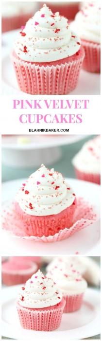 wedding photo - Pink Velvet Cupcakes
