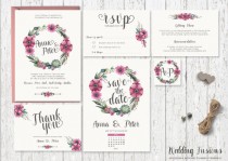 wedding photo -  Printable Wedding Invitation, Wedding Invitation Printable, Wedding Invitation Set, Printable Wedding Invite, Floral Wedding Invitation