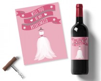 wedding photo -  Pink bridesmaid wine labels - personalised bridesmaids wine labels, pink bridesmaid ideas for gifts and thank you presents, wedding decor