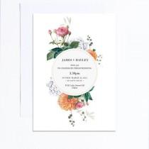 wedding photo - Vintage Botanical Wedding Invitations – Clover