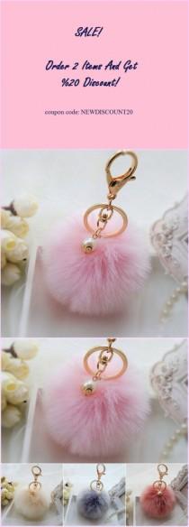 wedding photo - Pink Fashion Fluffy Imitation Rabbit Fur Pom Pom, Fur Pom Ball Bag Charms, Pom Pom Ball Keychain, Pom Pom