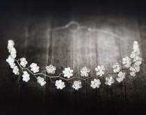 wedding photo -  181_ Crystal flower diadem, White floral crown, Bridal diadem.
