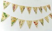 wedding photo - Summer Garland. Paper Bunting. Recycled Pennants. Eco-friendly banner. Upcycled Bunting - wedding decor - Summer Wedding Pennants