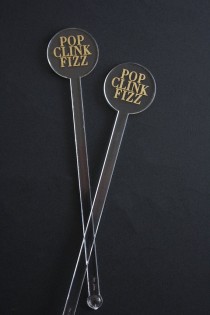 wedding photo - POP CLINK FIZZ Clear Acrylic Stir Sticks