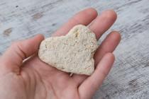 wedding photo - Heart sea stone Heart shaped paperweight Beige sea stone Table decoration Stacking stone Large sea stones Home office decor Beach decor