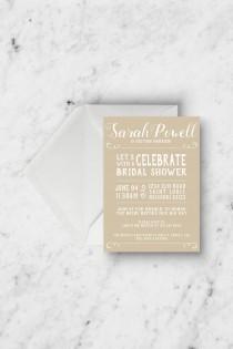 wedding photo - Bridal Shower Invitation - Rustic Bridal Shower - Customizable - White on Kraft Paper - Outdoor, Bridal Brunch, Country