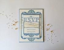 wedding photo - Letterpress Wedding Invitation Package - Art Deco