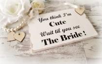 wedding photo - Wedding Plaque/Sign for a Flower Girl to carry into church.