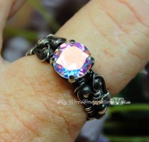 wedding photo - Opalescent Topaz, Mercury Mystic Topaz, Hand Crafted Wire Wrapped Ring, Solid Sterling Silver Ring, Fine Jewelry April Birthstone Engagement