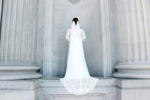 wedding photo - English Net Drape Veil, Soft veil, Ivory veil, Chapel Length Veil, Long veil