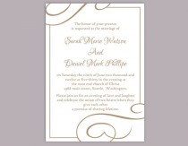 wedding photo -  DIY Wedding Invitation Template Editable Word File Instant Download Printable Invitation Brown Wedding Invitation Gold Wedding Invitation