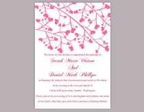 wedding photo -  DIY Wedding Invitation Template Editable Word File Instant Download Printable Pink Invitation Elegant Wedding Invitation Heart Invitation