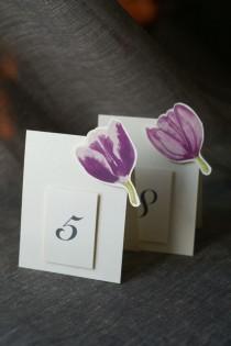 wedding photo - Mixed Purple Tulip Table Numbers - Weddings, showers, events, parties, holidays
