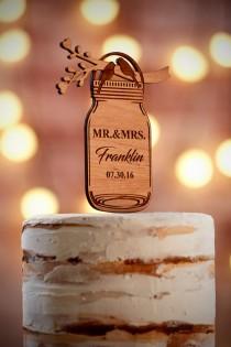 wedding photo - Rustic Wedding Cake Topper 
