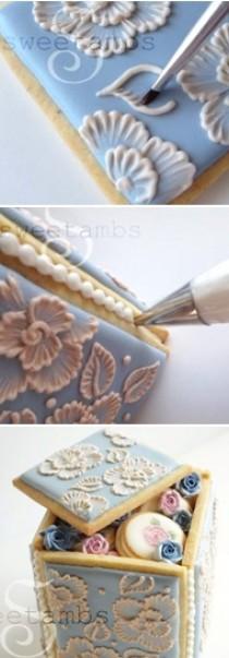 wedding photo - Brush Embroidery - Cookie Box Tutorial