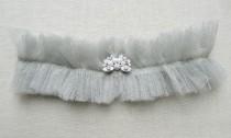 wedding photo - Stardust silk garter with crystal detail