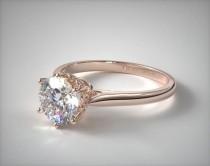 wedding photo - 14K Rose Gold Spring Blossom Six Prong Solitaire Engagement Ring
