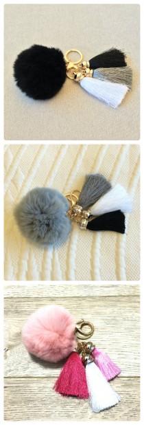wedding photo - Fashion Fluffy Imitation Rabbit Fur Pom Pom, Fur Pom Ball Bag Charms, Pom Pom Ball Keychain
