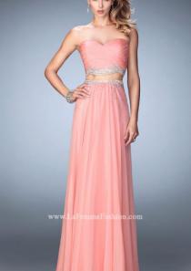 wedding photo -  Lilac White Blue Two-piece Sweetheart Chiffon A-line Floor Length Beading Zipper Sleeveless Ruched