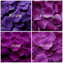 wedding photo - Vibrant Purple Silk Rose Petals, 300 petals
