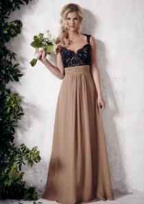 wedding photo -  Straps Ruched Open Back Floor Length Chiffon A-line Sleeveless